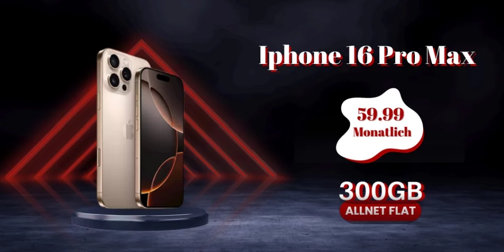 iPhone 16 Pro Max (256GB, Titan Schwarz) – 80GB Allnet Flat
