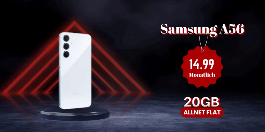 Samsung Galaxy A56 5G (256 GB, Awesome Graphite) + Vodafone Allnet‑Flat 20 GB