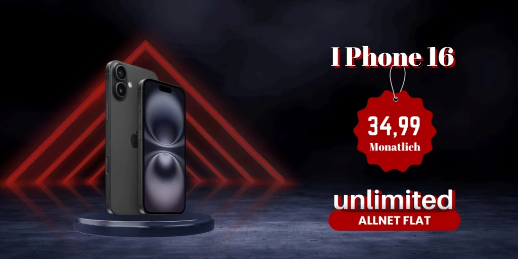 Apple iPhone 16 (128 GB, Schwarz) + o₂ Mobile Unlimited on Demand